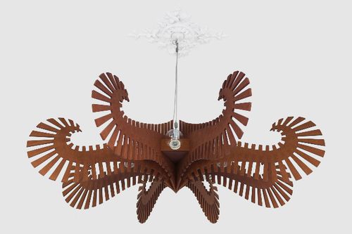 Люстра уникальный дизайн - OCTOPUS - Valchromat - из нержавеющей стали / из дерева