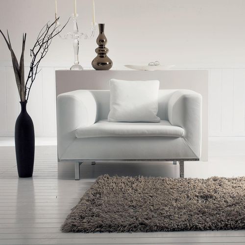 Современное кресло - SAMAR  - Italy Dream Design - из кожи / из ткани / из хромированной стали