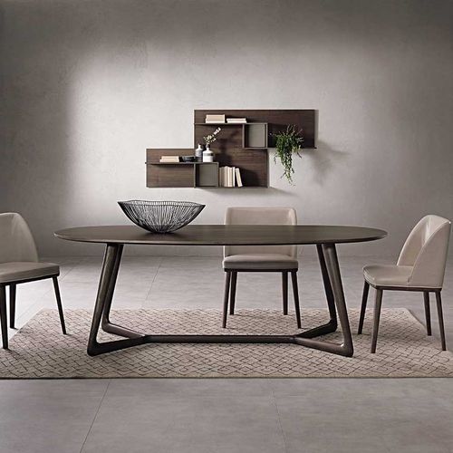 Современный обеденный стол - OVER - Italy Dream Design - из ясеня / с основанием из цельной древесины / овальный