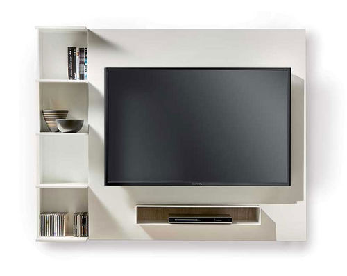 Современный настенный комплект для ТВ - Gordon - Italy Dream Design - из древесного волокна / с полками / со встроенным ящиком