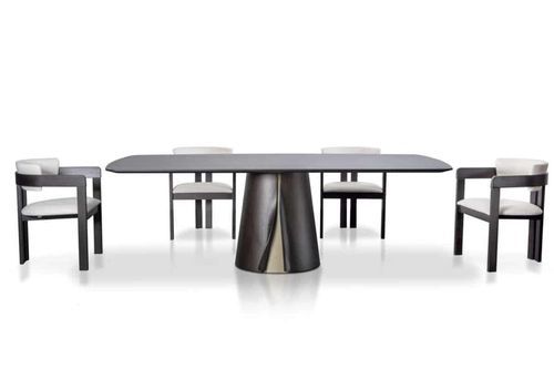 Современный обеденный стол - SHUCK - Italy Dream Design - из орехового дерева / с основанием из ореха / прямоугольный