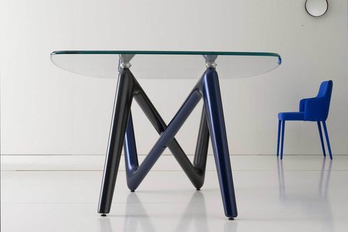 Современный обеденный стол - Edge - Italy Dream Design - из закаленного стекла / с основанием из полиуретана / прямоугольный