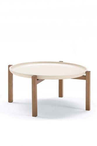 Журнальный столик скандинавский дизайн - PONG - Italy Dream Design - из ясеня / с основанием из ясеня / круглый