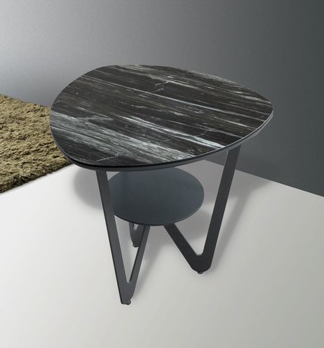 Современный вспомогательный столик - PLAY - Italy Dream Design - из глазированной керамики / с основанием из лакированного металла / прямоугольный
