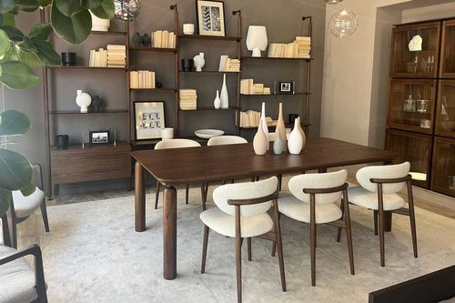 Дизайнерский обеденный стол - GO - Italy Dream Design - из орехового дерева / с основанием из ореха / прямоугольный