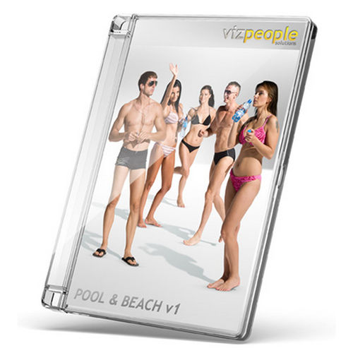 Библиотека 2D/3D-предметов - POOL & BEACH V1 - VizPeople Cut Out people
