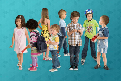 Библиотека 2D/3D-предметов - KIDS - VizPeople Cut Out people