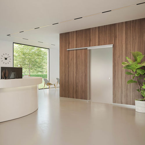 Система скольжения из алюминия - XPERTA Glass sliding door - ARLU - для стеклянной двери / скрытые бегунки / настенная
