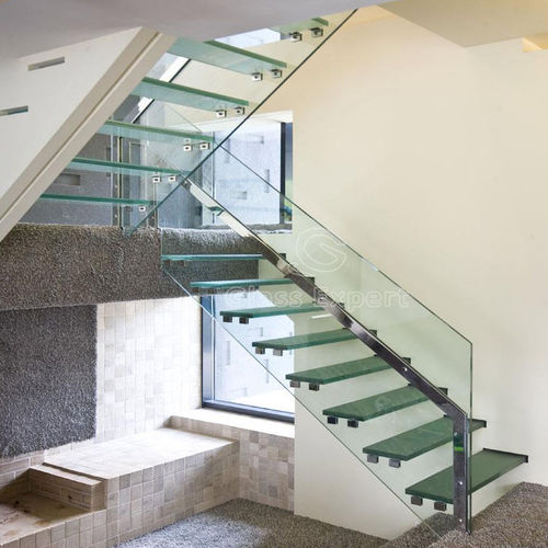 Лестница с поворотом на 180° - STRUCTURAL - Glas Expert - со стеклянными ступеньками / стеклянная конструкция / для бытового использования