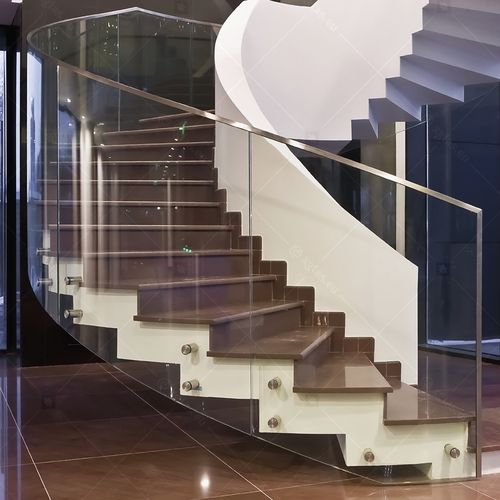 Ограждение из закаленного стекла - CURVED - Glas Expert - со стеклянными панелями / для интерьера / для лестниц