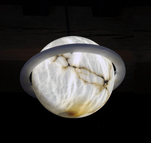 Подвесная лампа - LUNA COMPOSITION - Atelier-alain-ellouz - из алебастра / современная / проводная