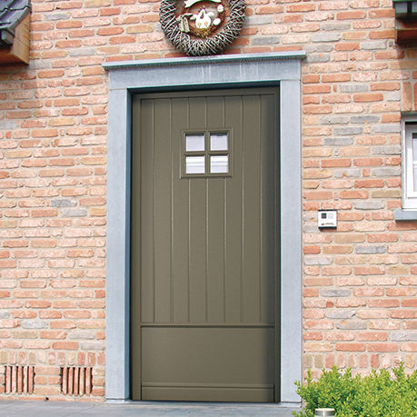 Входная дверь - COTTAGE - l-door - из дерева / створчатая / полузастекленная