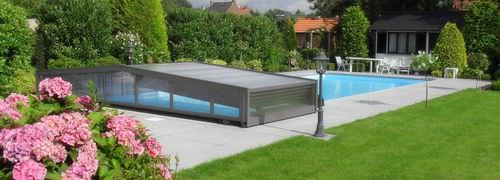 Плоский навес для бассейна - Pool Cover - механизированный