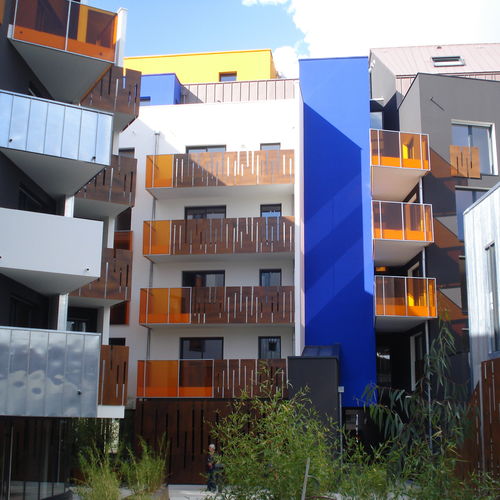 Стеклянная панель для безопасности - VANCEVA COLOR PLASTOFLOAT  - Macocco - слоистая / закаленная / декорированная