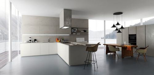 Современная кухня - GLASSTONE - Zampieri Cucine - из дерева / без ручки / лакированная