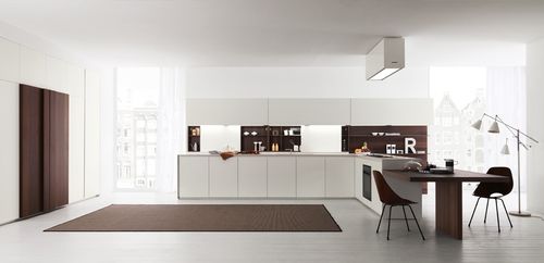 Современная кухня - AXIS012 - Zampieri Cucine - из фанерованной древесины / без ручки / лакированная