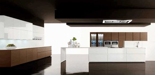Современная кухня - GLASs - Zampieri Cucine - из фанерованной древесины / без ручки / лакированная