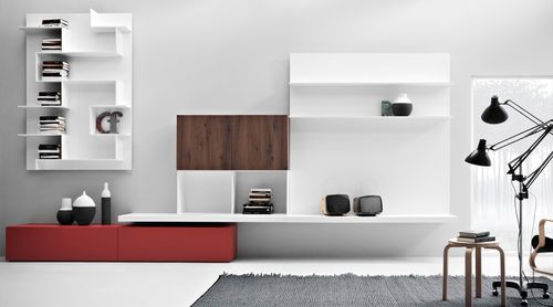 Настенный книжный шкаф - K LIVING - Zampieri Cucine - современный / из дерева
