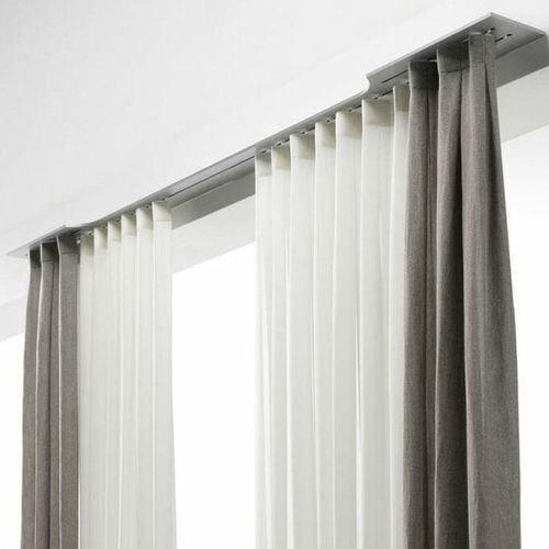 Рельсовый карниз для штор потолочное крепление - LAMA - TAO DESIGN - настенное крепление / для драпированных занавесок / для двойных штор