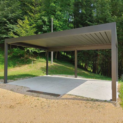 Самонесущая пергола - TAO DESIGN - из металла / с солнцезащитной системой / с защитой от солнца