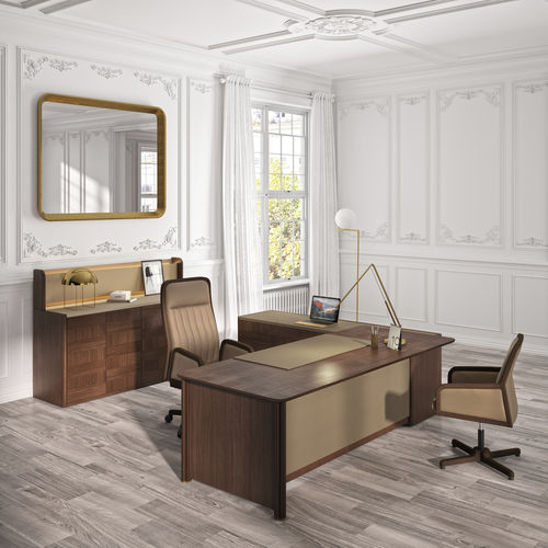 Директорский рабочий стол - ARTDECO - Ofifran - напольный / современный / из кожи
