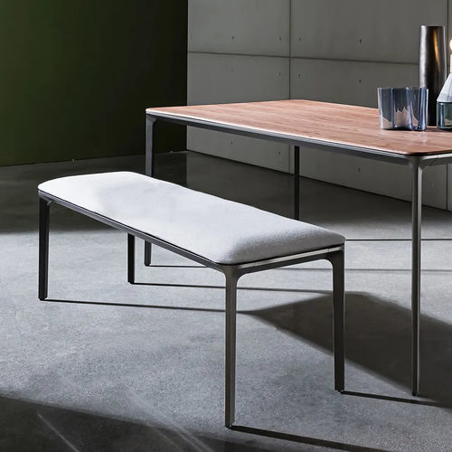 Современная скамейка - SLIM PANCA - Sovet Italia - из дерева / из ткани / из кожи