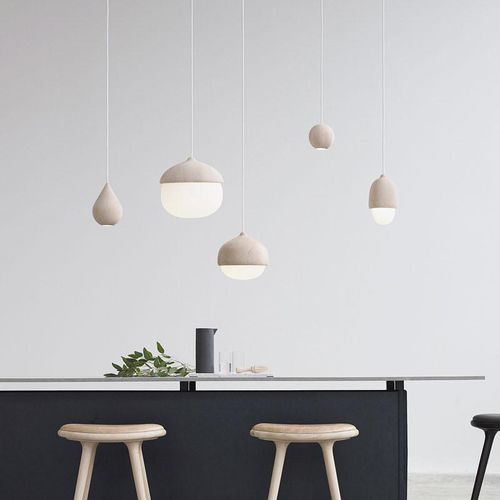 Подвесная лампа - TERHO - Mater Design - из дутого стекла / из дымчатого стекла / из дерева