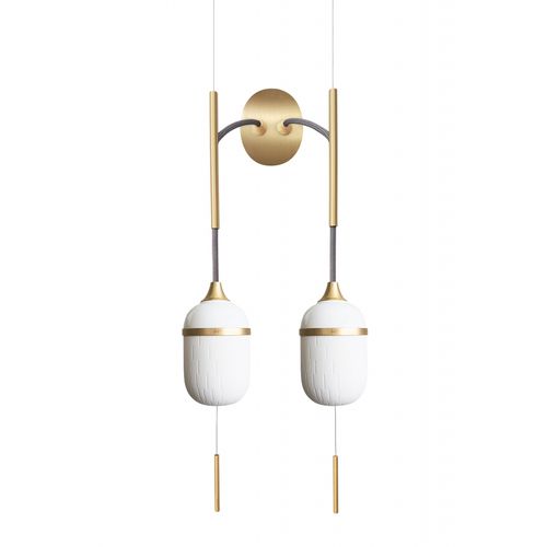 Современный настенный светильник - DUO FLEUR DE KAOLIN - Designheure - для интерьера / из матированной латуни / из фарфора