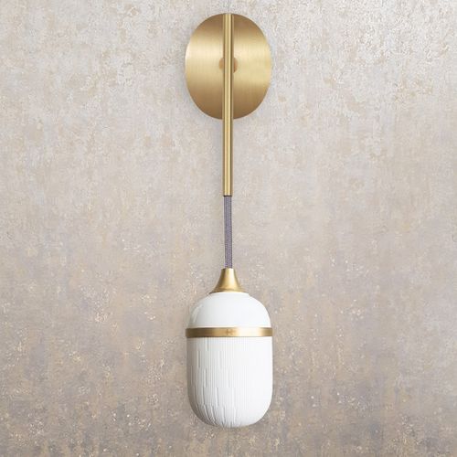 Современный настенный светильник - FLEUR DE KAOLIN  - Designheure - для интерьера / из лакированной стали / из матированной латуни