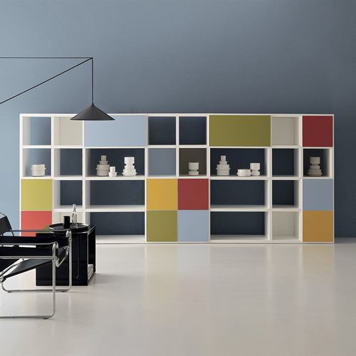 Модульный книжный шкаф - DV525 RIGA - Della Valentina Office - настенный / современный / из меламина