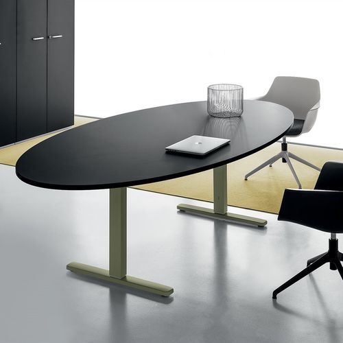 Современный стол для собраний - DV803 NOBU - Della Valentina Office - из дерева / с основанием из металла / прямоугольный
