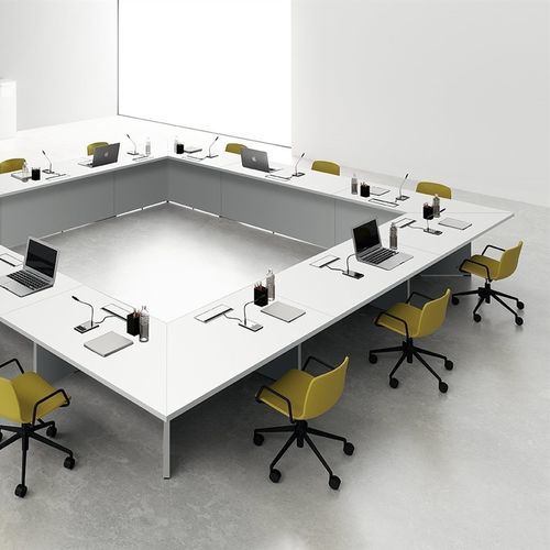 Современный стол для собраний - DV990 SPECIAL  - Della Valentina Office - из дерева / с основанием из металла / прямоугольный