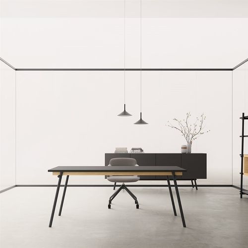Напольный рабочий стол - KNOT - Della Valentina Office - современный / из дерева / прямой