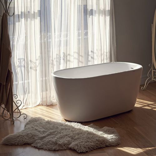 Овальная ванна - LULLABY-MINI-WHT™ - Aquatica Marmite SP. Z.o.o - островная / для жилых зданий / из Solid Surface