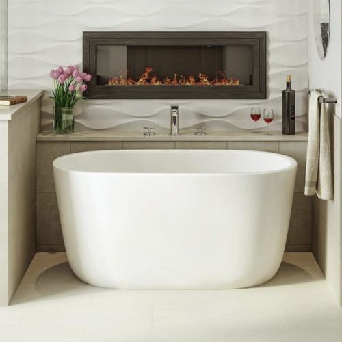 Овальная ванна - LULLABY-NANO-WHT™ - Aquatica Marmite SP. Z.o.o - островная / для жилых зданий / из Solid Surface