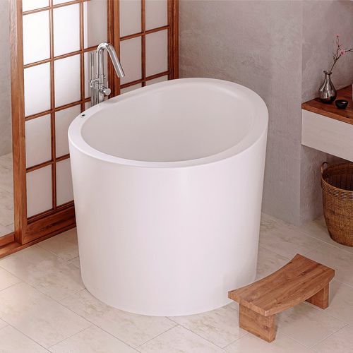 Круглая ванна - TRUE OFURO MINI WHT TRANQUILITY - Aquatica Marmite SP. Z.o.o - островная / для жилых зданий / из минерального сплава