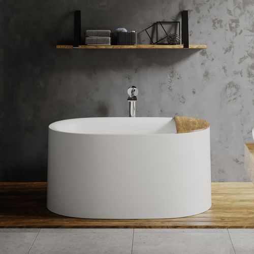 Овальная ванна - SOPHIA-WHT - Aquatica Marmite SP. Z.o.o - островная / для жилых зданий / из Solid Surface