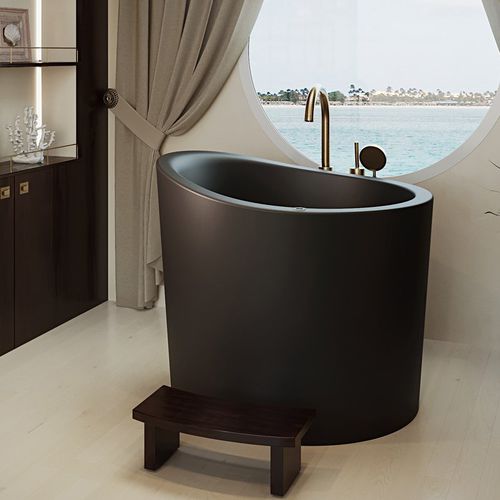 Круглая ванна - TRUE OFURO MINI TRANQUILITY - Aquatica Marmite SP. Z.o.o - островная / для жилых зданий / из Solid Surface