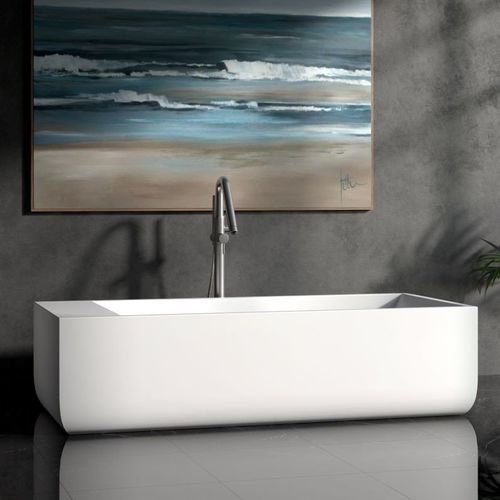 Отдельностоящая ванна - MONOLITH-WHT - Aquatica Marmite SP. Z.o.o - для жилых зданий / из Solid Surface / из камня