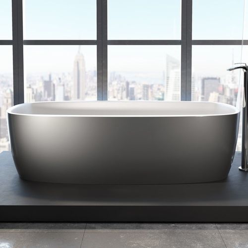 Островная ванна - COLETTA™ GUNMETAL-WHT - Aquatica Marmite SP. Z.o.o - для жилых зданий / из Solid Surface / из минерального сплава