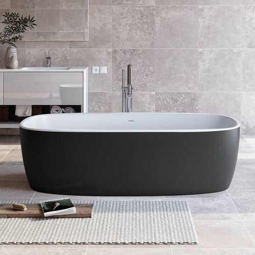 Островная ванна - COLETTA-BLCK-WHT™ - Aquatica Marmite SP. Z.o.o - для жилых зданий / из Solid Surface / из минерального сплава