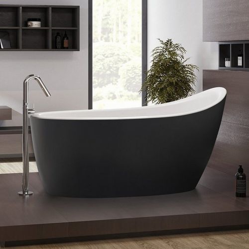 Островная ванна - EMMANUELLE 2 BLCK-WHT - Aquatica Marmite SP. Z.o.o - для жилых зданий / из Solid Surface / из стали