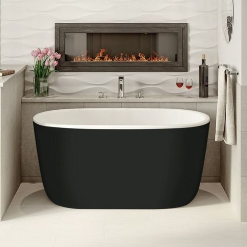 Овальная ванна - LULLABY-NANO-BLCK-WHT™ - Aquatica Marmite SP. Z.o.o - островная / для жилых зданий / из Solid Surface