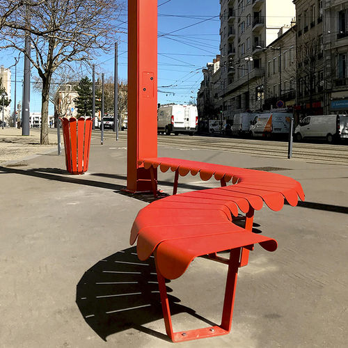 Современная общественная скамейка - ECLOSIA - TF URBAN - из стали / без спинки / без подлокотников