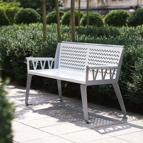 Современная общественная скамейка - SOFA - TF URBAN - из стали / со спинкой / с подлокотниками