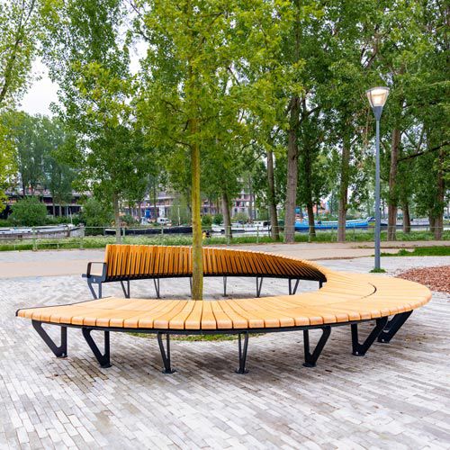 Современная общественная скамейка - Zitt - TF URBAN - из робинии / из стали / из нержавеющей стали