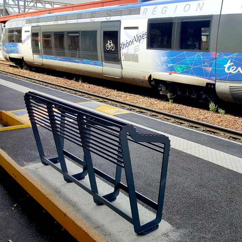 Современная общественная скамейка - LINE - TF URBAN - из стали / со спинкой / без спинки