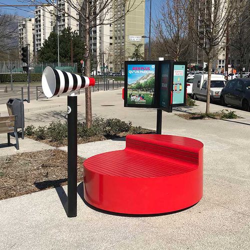 Общественная скамейка уникальный дизайн - VOX - TF URBAN - из термолакированной стали / из дерева / без спинки
