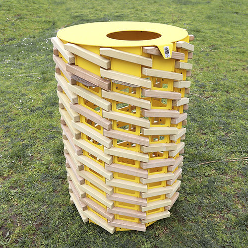 Общественный мусорный контейнер - A UNIQUE BARK - TF URBAN - из стали / из дерева / для наружного применения