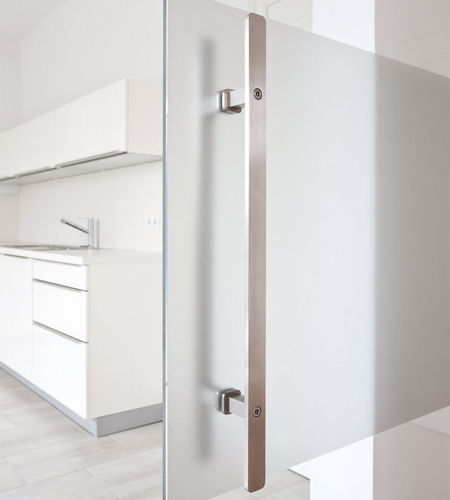 Стационарная дверная ручка для двери - AKZENT R TG.1143 - MWE Edelstahlmanufaktur - из полированной нержавеющей стали / из матовой нержавеющей стали / современная